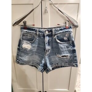 Pacsun Mom Shorts Blue‎ Denim Jeans Light Wash Size 24
